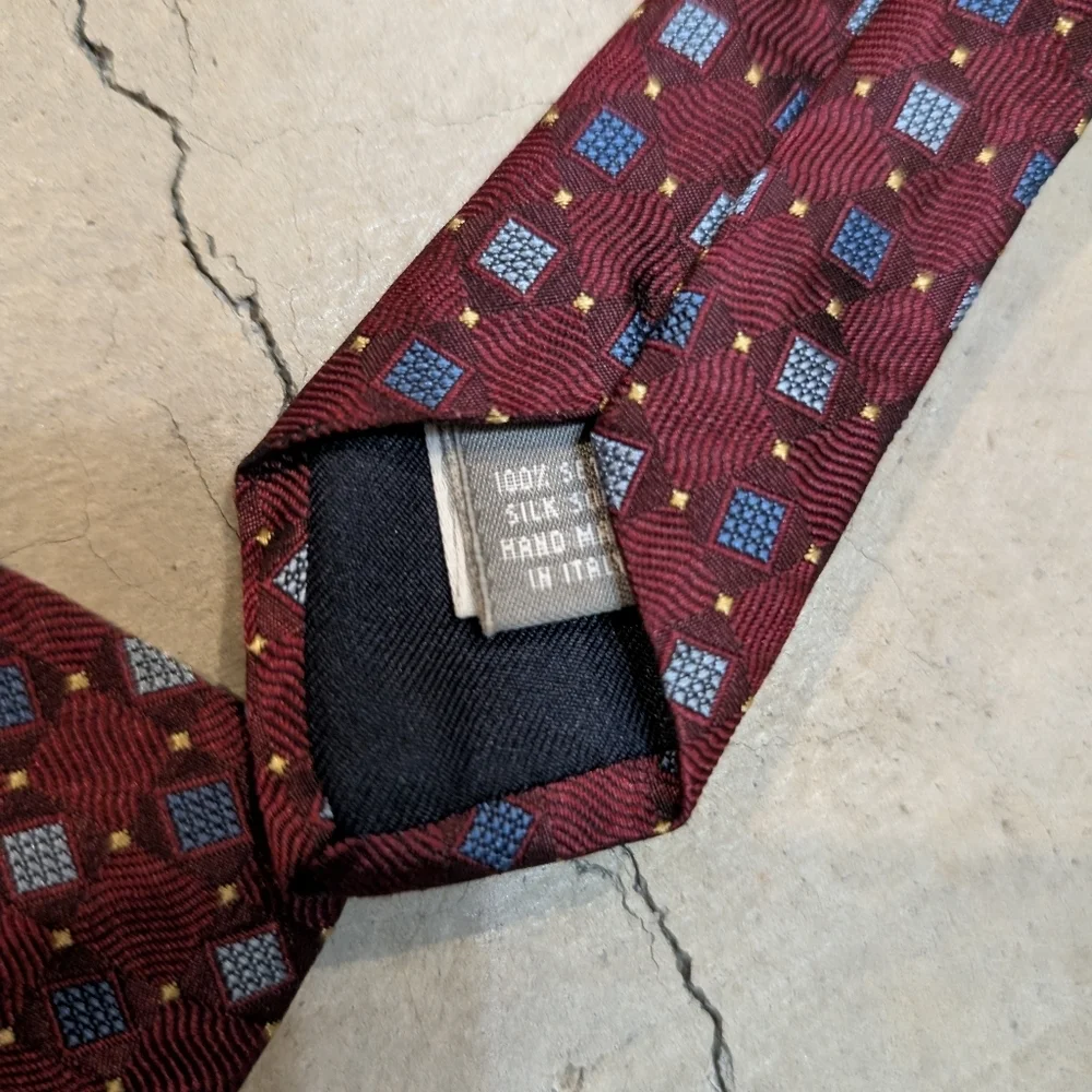 Barneys New York Red Geometric Tie 60.5